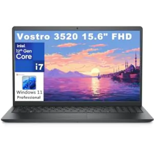 Dell Vostro 3000 Series 3520 15.6" FHD Business Laptop Computer, 12th Gen Intel 10-Cores i7-1255U, 64GB DDR4 RAM, 2TB PCIe SSD, 802.11ac WiFi, Bluetooth, Webcan, Carbon Black, Windows 11 Pro