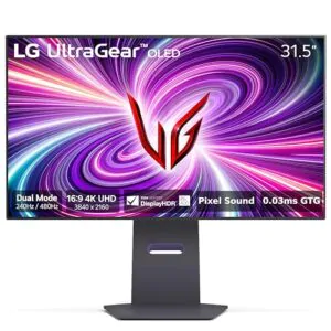 LG ‎32GS95UE 32-inch Ultragear OLED Gaming Monitor UHD 240Hz 0.03ms DisplayHDR True Black 400 AMD FreeSync Premium Pro NVIDIA G-Sync HDMI 2.1 DisplayPort Tilt/Height/Swivel Stand Black